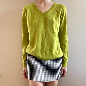 Chartreuse cashmere sweater, size L